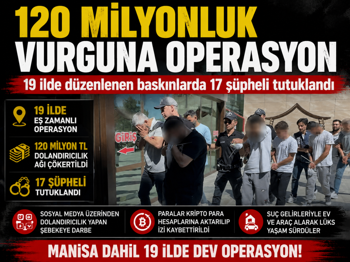 19 İlde Dev Operasyon: 120 Milyonluk Dolandırıcılık Ağına Darbe