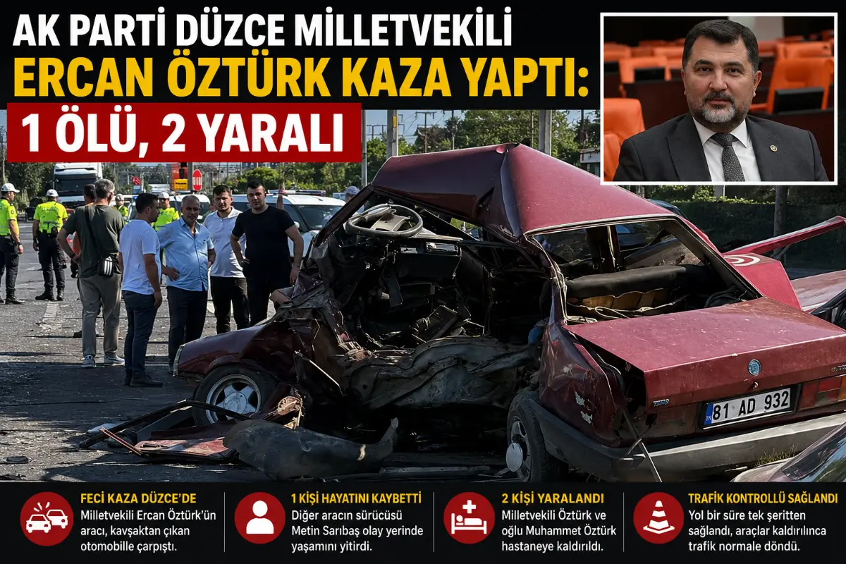 AK Parti Düzce Milletvekili Ercan Öztürk’ün Karıştığı Kazada 1 Kişi Hayatını Kaybetti