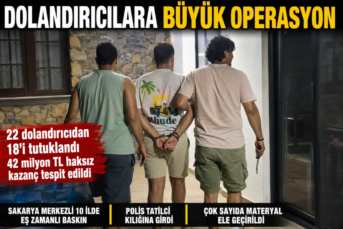 Sakarya Merkezli “Altın Tatili” Operasyonunda 18 Tutuklama